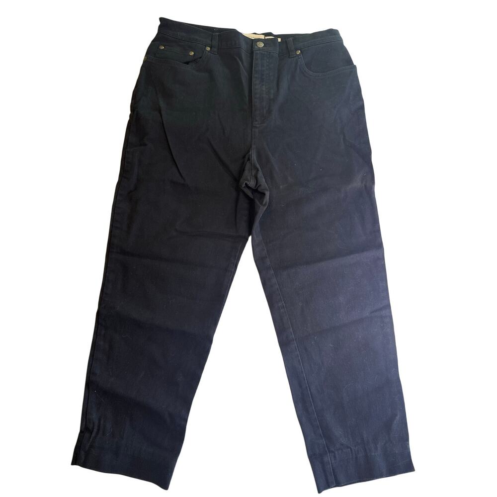 Jones New York Jeans Womens 14 Black Classic Straight Leg Stretch Denim W33 L 25